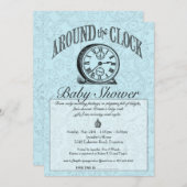 Rond de Uitnodiging van het Baby shower van de Klo (Voorkant / Achterkant)