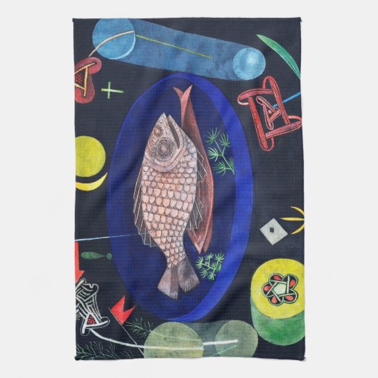 Rond de vis, Paul Klee Theedoek (Verticaal)