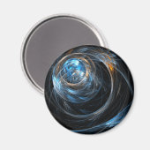 Rond de Wereld Abstract Kunst Ronde Magnet (Voorkant / Achterkant)