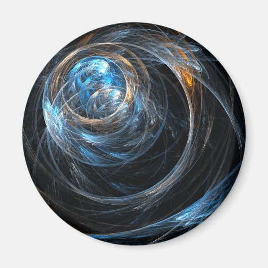 Rond de Wereld Abstract Kunst Ronde Magnet (Voorkant)