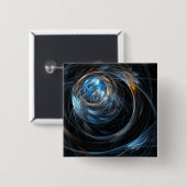 Rond de wereld Abstracte Art Button (vierkant) (Voorkant /achterkant)