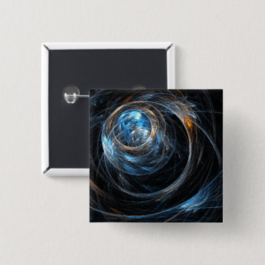 Rond de wereld Abstracte Art Button (vierkant) (Voorkant /achterkant)