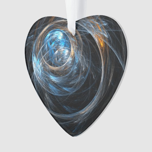 Rond de Wereld Abstracte Kunst Acryl Hart Ornament (voorkant)