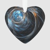 Rond de Wereld Abstracte Kunst Acryl Hart Ornament (voorkant)