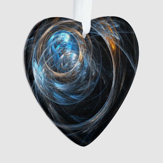 Rond de Wereld Abstracte Kunst Acryl Hart Ornament (voorkant)