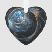 Rond de Wereld Abstracte Kunst Acryl Hart Ornament (achterkant)