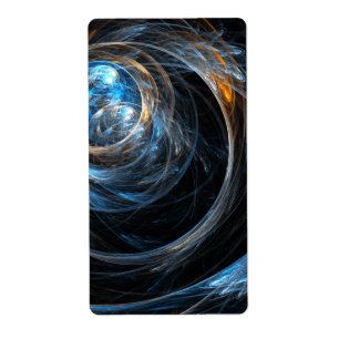 Rond de wereld Abstracte Kunstfractal Etiket