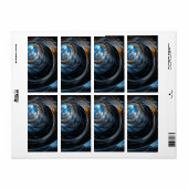 Rond de wereld Abstracte Kunstfractal Etiket (Full Sheet)