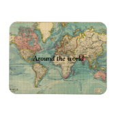 Rond de Wereld Afbeelding Magnet Magneet (Horizontaal)