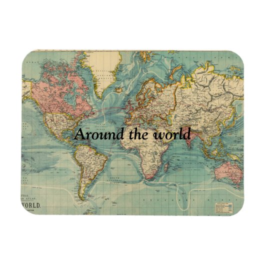 Rond de Wereld Afbeelding Magnet Magneet (Horizontaal)