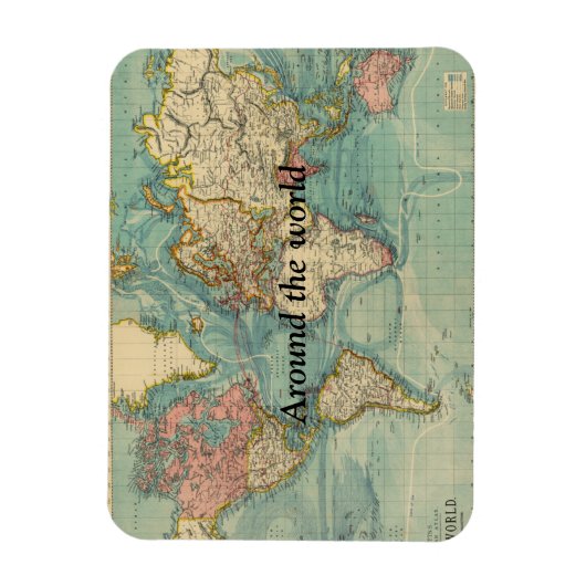 Rond de Wereld Afbeelding Magnet Magneet (Verticaal)