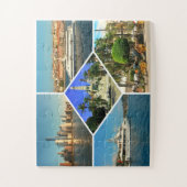 Rond de wereld beattige collage legpuzzel (Verticaal)