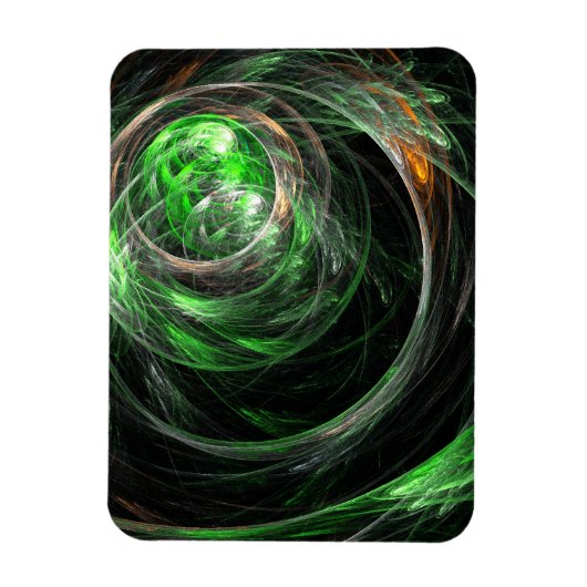 Rond de wereld groene Abstracte Art Premium Magnet Magneet (Verticaal)