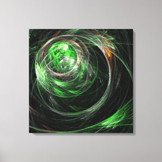Rond de Wereld Groene Abstracte Druk van het Canva Canvas Afdruk (Voorkant)