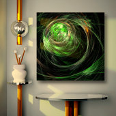 Rond de Wereld Groene Abstracte Druk van het Canva Canvas Afdruk