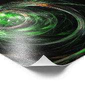 Rond de Wereld Groene Abstracte Foto van de Kunst Afdruk (Hoek)