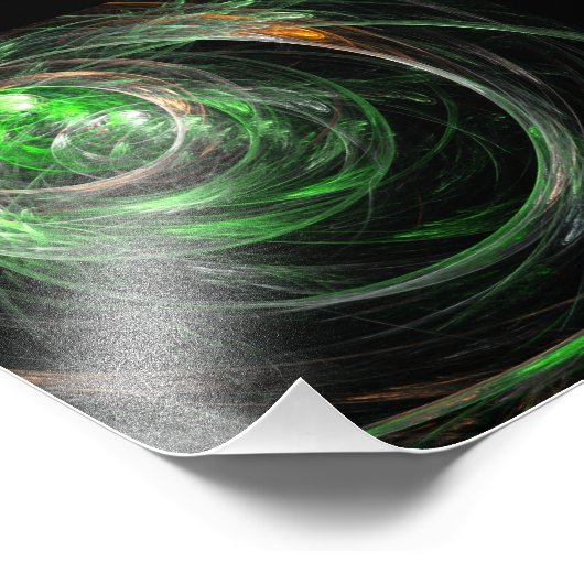 Rond de Wereld Groene Abstracte Foto van de Kunst  Foto Afdruk (Hoek)