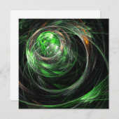 Rond de Wereld Groene Abstracte Kunst (Voorkant / Achterkant)