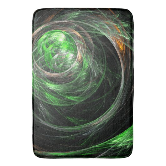 Rond de Wereld Groene Abstracte Kunst Badmat (Voorkant Verticaal)