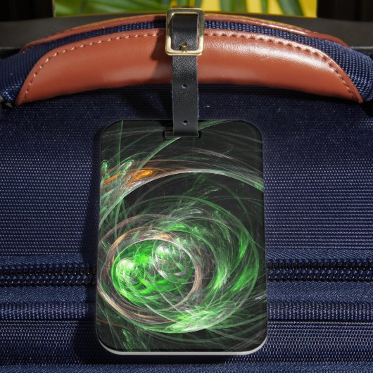 Rond de Wereld Groene Abstracte Kunst Bagagelabel (Voorkant Insitu 2)