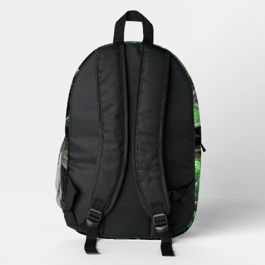 Rond de Wereld Groene Abstracte Kunst Bedrukte Rugzak (Achterkant)