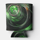 Rond de Wereld Groene Abstracte Kunst Blikjeskoeler (Achterkant)