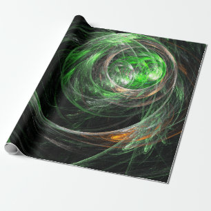 Rond de Wereld Groene Abstracte Kunst Cadeaupapier