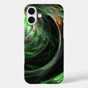Rond de Wereld Groene Abstracte Kunst iPhone 16 Plus Hoesje