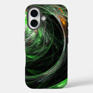 Rond de Wereld Groene Abstracte Kunst iPhone 16 Hoesje