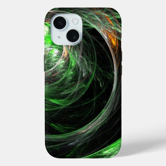 Rond de Wereld Groene Abstracte Kunst Case-Mate iPhone Case (Achterkant)