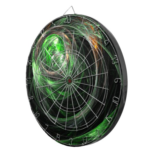 Rond de Wereld Groene Abstracte Kunst Dartbord (Voorkant Rechts)