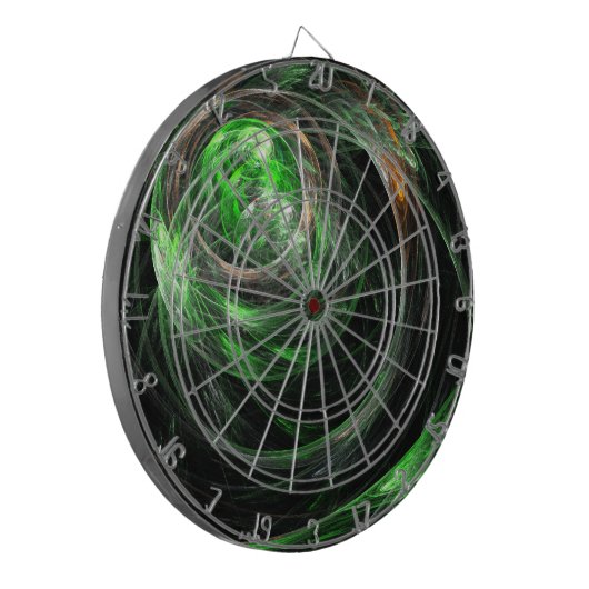 Rond de Wereld Groene Abstracte Kunst Dartbord (Voorkant Links)