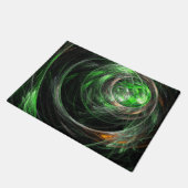 Rond de Wereld Groene Abstracte Kunst Deurmat (Schuin)