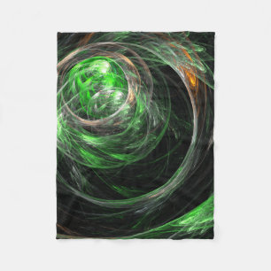 Rond de Wereld Groene Abstracte Kunst Fleece Deken