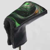 Rond de Wereld Groene Abstracte Kunst Golfheadcover (3/4 voorkant)