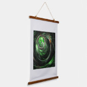 Rond de Wereld Groene Abstracte Kunst Hangend Wandkleed (Gebogen)
