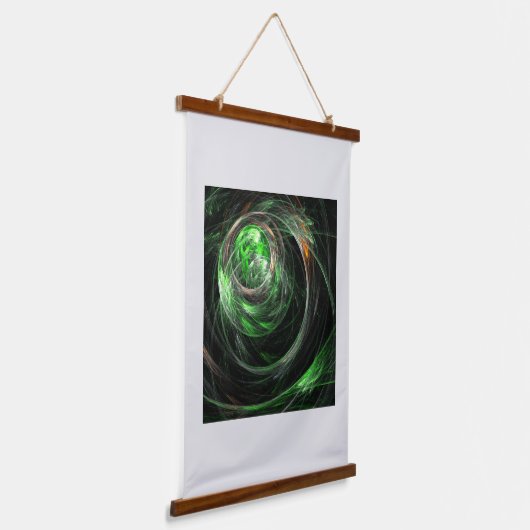 Rond de Wereld Groene Abstracte Kunst Hangend Wandkleed (Gebogen)