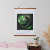 Rond de Wereld Groene Abstracte Kunst Hangend Wandkleed (Slaapkamer)