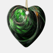 Rond de Wereld Groene Abstracte Kunst Hart Ornamen Keramisch Ornament (Rechts)