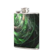 Rond de Wereld Groene Abstracte Kunst Heupfles (Links)