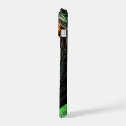 Rond de Wereld Groene Abstracte Kunst iPhone 15 Case (Linkerkant)