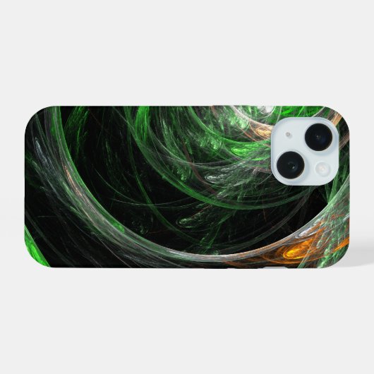 Rond de Wereld Groene Abstracte Kunst iPhone 15 Case (Achterkant horizontaal)