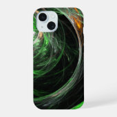 Rond de Wereld Groene Abstracte Kunst iPhone 15 Case (Achterkant)