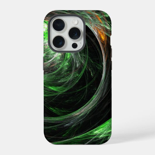 Rond de Wereld Groene Abstracte Kunst iPhone Hoesje (Achterkant)