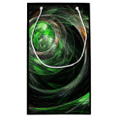 Rond de Wereld Groene Abstracte Kunst Klein Cadeauzakje (Achterkant)