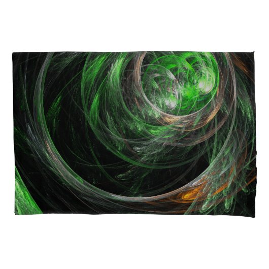 Rond de Wereld Groene Abstracte Kunst Kussensloop (Voorkant)