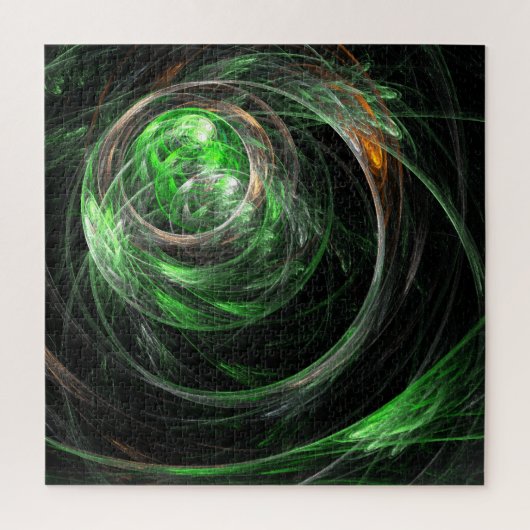 Rond de Wereld Groene Abstracte Kunst Legpuzzel (Verticaal)