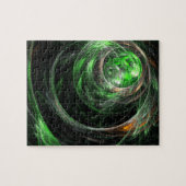 Rond de Wereld Groene Abstracte Kunst Legpuzzel (Horizontaal)