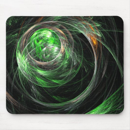 Rond de Wereld Groene Abstracte Kunst Mousepad Muismat (Voorkant)
