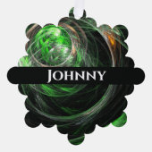 Rond de Wereld Groene Abstracte Kunst Ornament Kaart (Voorkant)